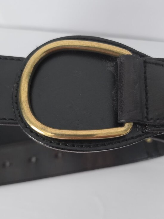 Women\'s Lauren Ralph Lauren Wide Black Leather D-Ring Belt Medium main image 13